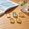 3/5Pcs Gold Color Finger Open Rings Conch Geometric Rings Vintage Starfish Open Ring Set  Women