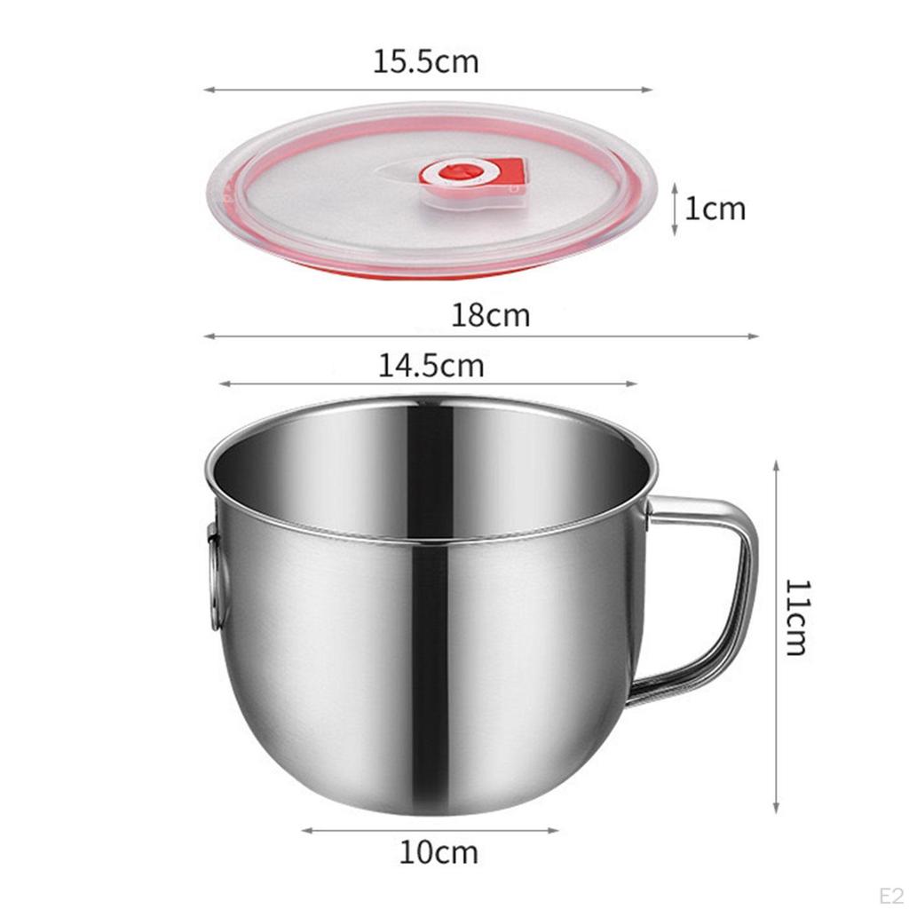Stainless Steel Ramen Food Container, Rustproof, Noodle Pot, Cooker for Household College