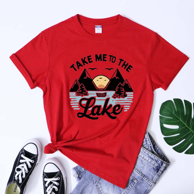 Take Me To The Lake TShirt Vintage Lake Life Summer Vacation Tshirt Cute Unisex Mountains Camping Outdoorsy Tee Shirt Top