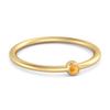 Citrine Minimalist Bezel Solitaire Ring - 925 Sterling Silver Gold Vermeil