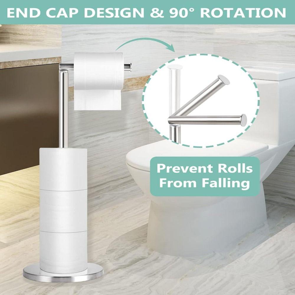Sturdy Base Toilet Paper Holder Stand Free Standing Paper Roll Floor Stand  Paper Storage