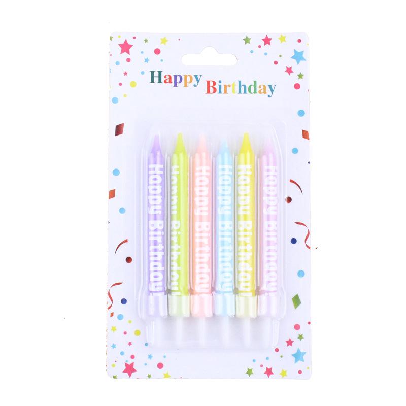 

Ins Retro Letters Happybirthday Colorful Birthday Cake Candle New Rainbow Color Children Colored Polka Dot Candle