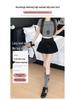 2025 Autumn Black High-Waist A-Line Skirt for Women: Slimming, Fluffy, Elastic Fit