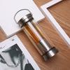 300ML 400ML Glass Water Bottle Glass Bottle with Stainless Steel Tea Infuser Filter Tea Separator Drinking Travel Glass Bottle