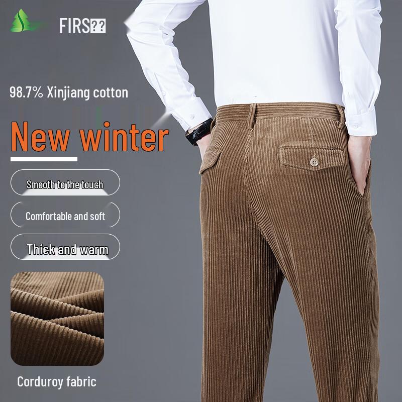 

FIRS Men s Warm Corduroy Straight-Leg Business Casual Pants 38