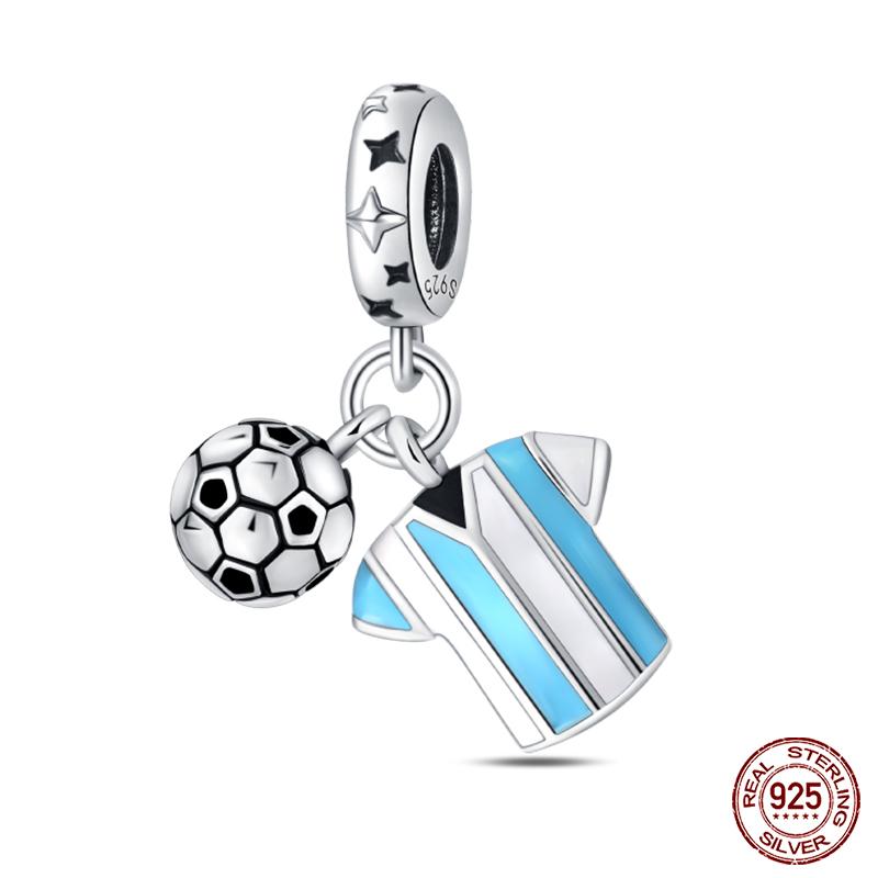 New In Copper Football Baseball Dumbbell Badminton Charms Beads Fit Qikaola Original Bracelet Fine Diy Jewelry Gift