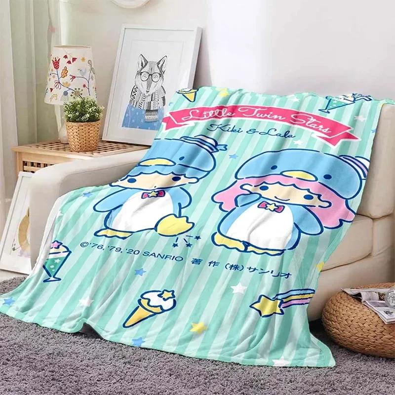 

6 Размеров Теплое Мягкое Одеяло Sanrio Little Twin Stars Пушистое Детское и Взрослое Плюшевое Покрывало Плед для Дивана Кровати 40x50in