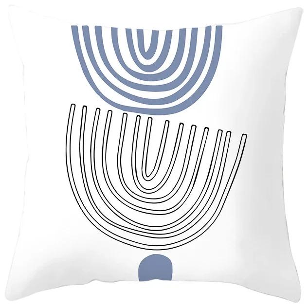 

Скандинавский сине-фиолетовый абстрактный геометрический принт, наволочка, украшение для дома, гостиной, дивана, квадратная подушка 66x66cm бордовый