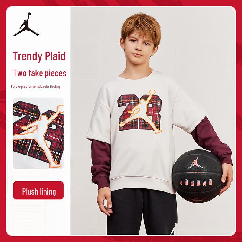 Jordan Kids  Fleece-Lined Round Neck Sweatshirt L