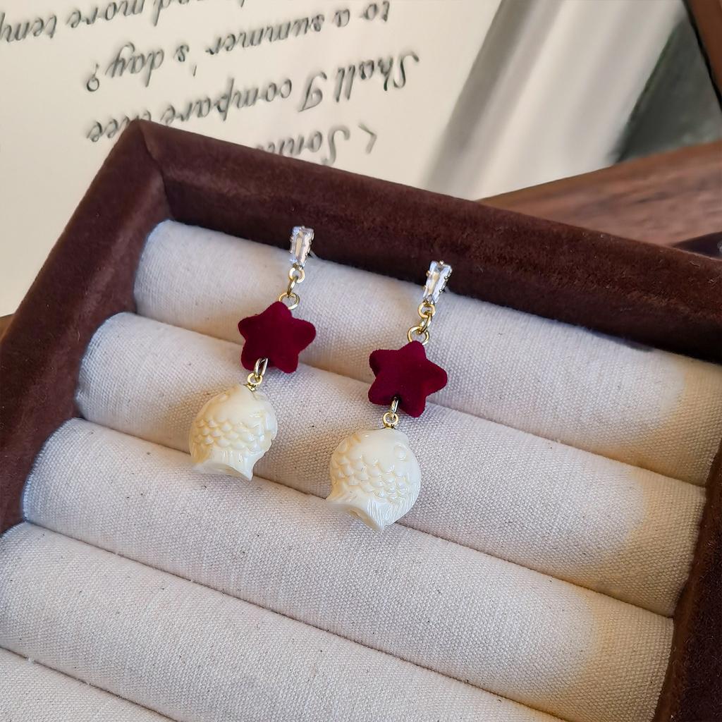 Süße Rote Samt Schleife Lange Quasten Ohrringe für Damen Exquisite Glänzende Zirkonia Herz Ohrringe Hochzeitsfeier Schmuck Geschenke