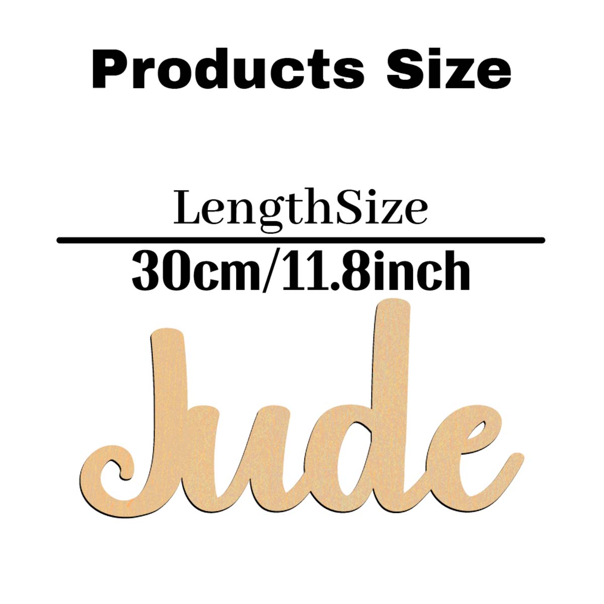 

1pc Diy Jude example Customized Name Wooden Sign Wooden Plaque Wooden Decor Unfinished Wood for Painting or Glittering S30cmLength