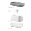 2 in 1 Dispenser di sapone per piatti, dispenser di sapone liquido, contenitore per sapone con porta spugna per cucina, bagno, accessori per il lavaggio
