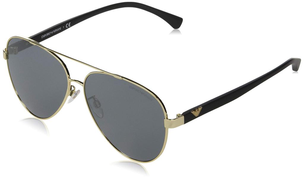 Sluneční brýle 0EA2046D 30136G BLEDEM ŠEDÁ ZRCADLO ČERNÁ Čočka 62 [Emporio Armani] ZLATÁ/SVĚTLÁ