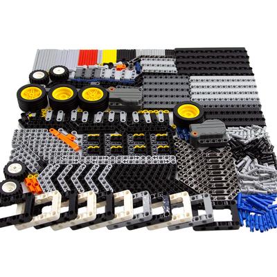 ASTEM 413-Piece Building Block Set - Includes Pullback Motor, Interchangeable Axle Pins, and Standard Mechanical Components
