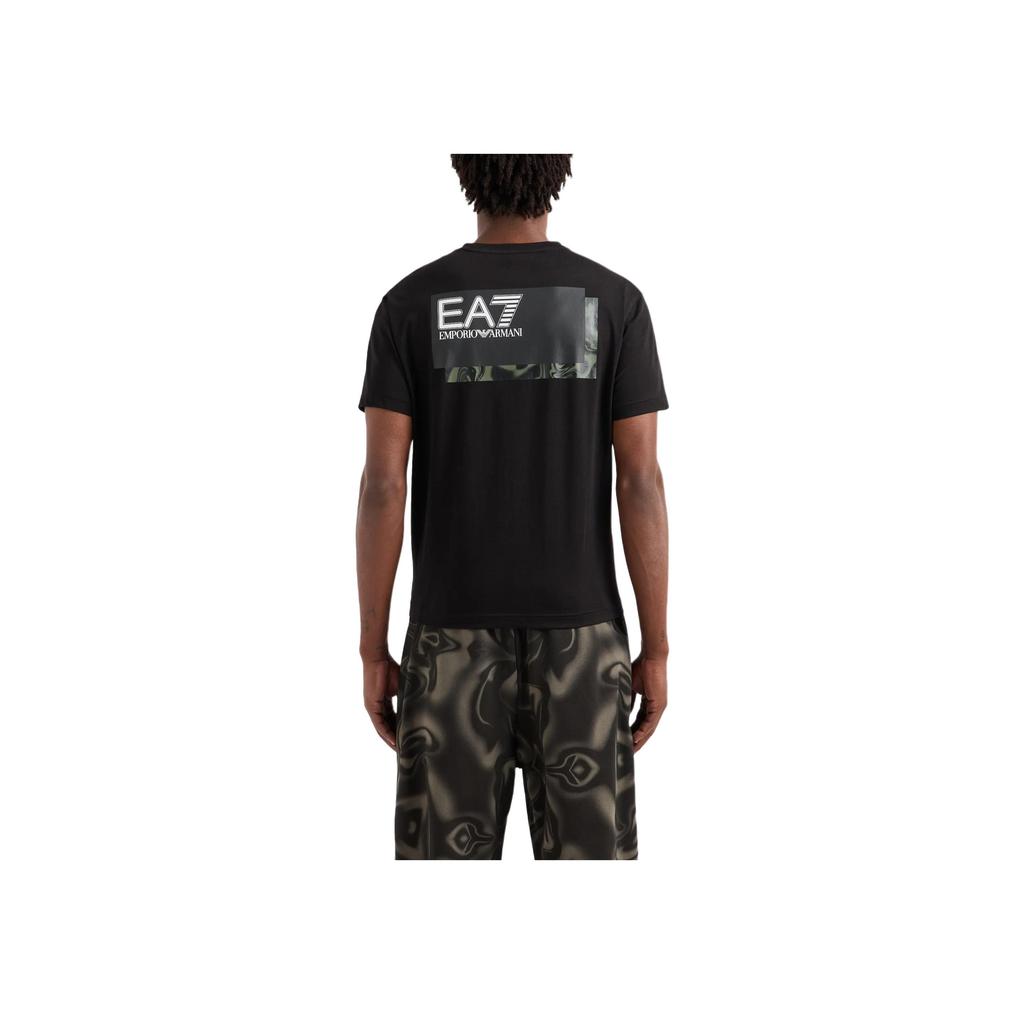 Emporio Armani Ea7 Ss24 Solid Logo Patch Crew Neck Short Sleeve T-Shirt Men tops Black 6DPT02-PJVPZ-1200