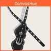 Retro Faux Trendy Leather Belt With Metal Pin Closure Bold Elements Decorative