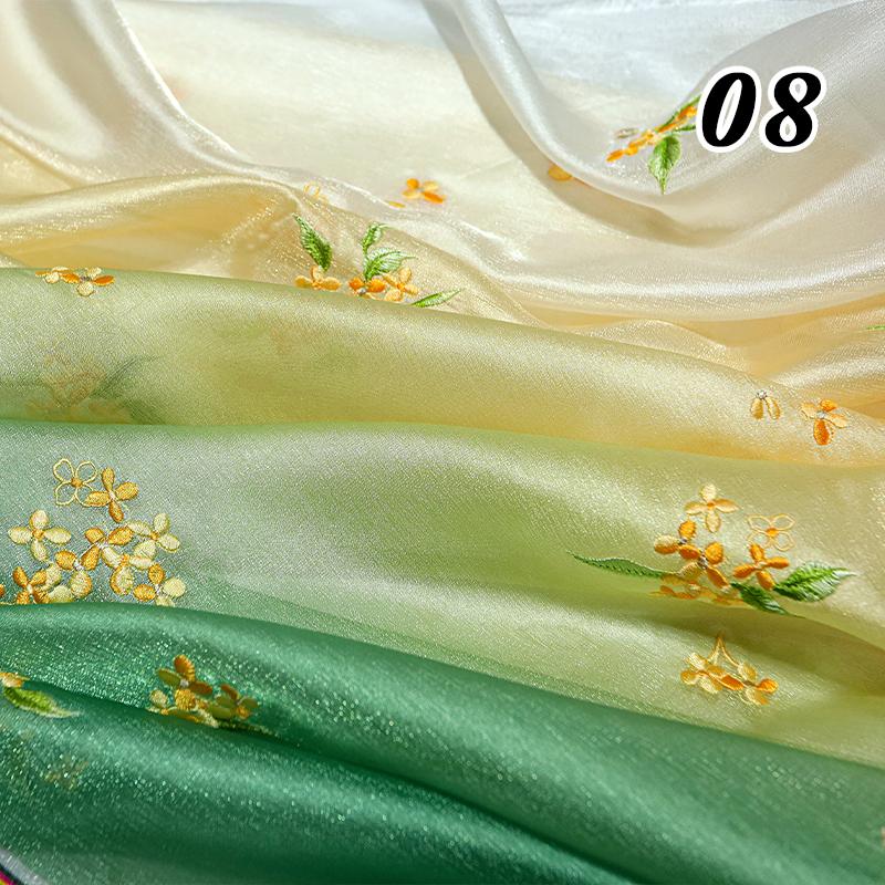 100x150cm Ancient Style Embroidery Fabric Chinese Style Tulle Fabric For DIY Hanfu Cheongsam Wedding Dress Stage Costume Decor