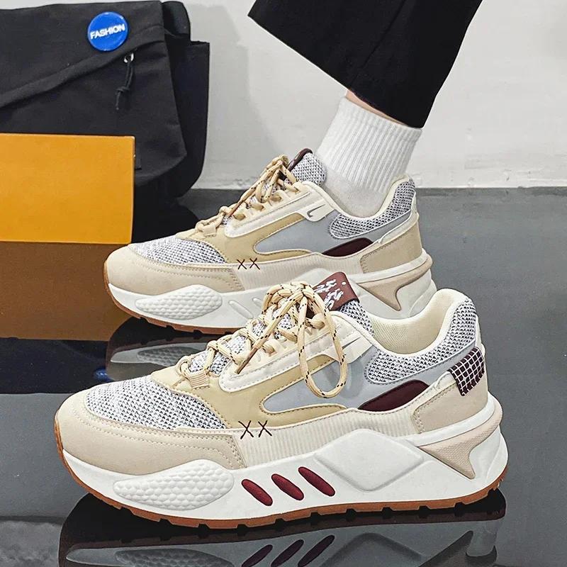 Men s Shoes Summer Breathable 2026 New Youth Sports Shoes Casual Running Thick Soled Mesh Dad Trendy Shoes44 39