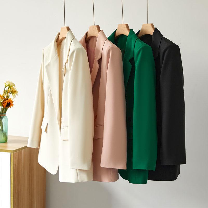 Dámské volné sako plus size - Korejský styl, Módní pro jaro/podzim 2025, Vhodné až do 105 kg