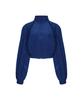WANNABEZFIT Symmetric Woven Crop Jacket Ocean Blue