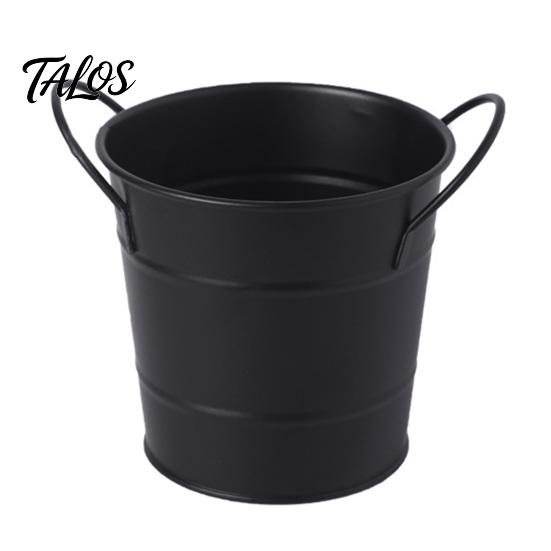 Talos Creative Iron Pen Holder, Rustic Desk Organizer for Office, Metal Pencil Cup Makeup Brushes, Small Storage Bucket Office And Home Use