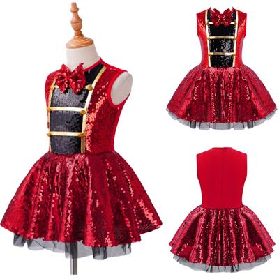 Kids Girls Circus Carnival Halloween Party Ringmaster Costume Sleeveless Tutu Dress
