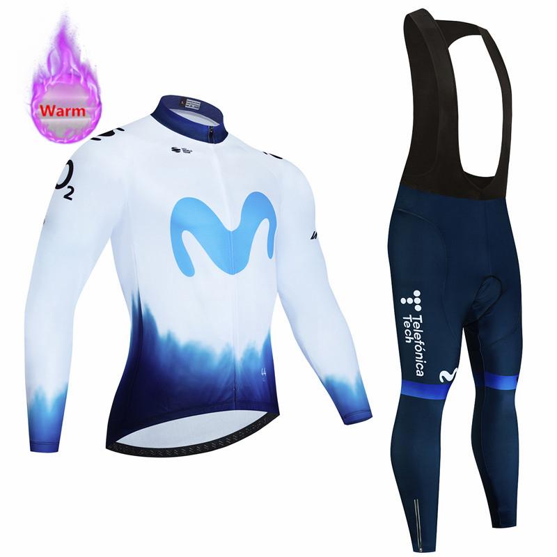 2026 Movistar Zimní teplý termo fleecový set Cyklistické oblečení Cyklistický dres Sportovní Španělsko MTB Cyklistické oblečení Maillot Ciclismo Hombre