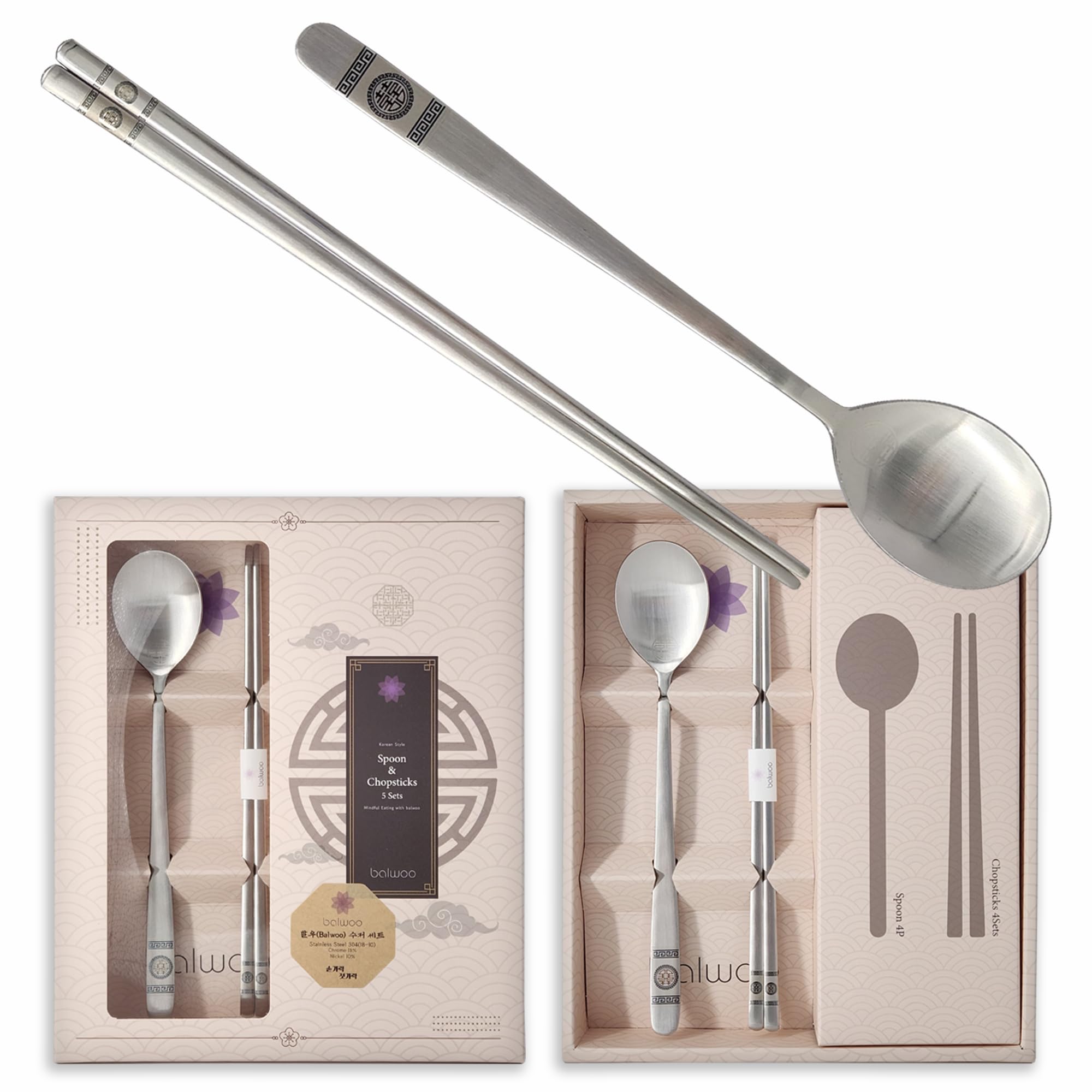 

Balwoo Korean Style Spoon Rice Iron Iron Stainless Satin Brushed Surface 5 [5 Sets] Set, Spoon, Chopsticks, Spoon, SUS304, Steel, Finish, (Palace