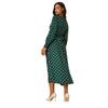 Dorothy Perkins Womens/Ladies Spotted Shirred Cuff Long-Sleeved Midi Dress