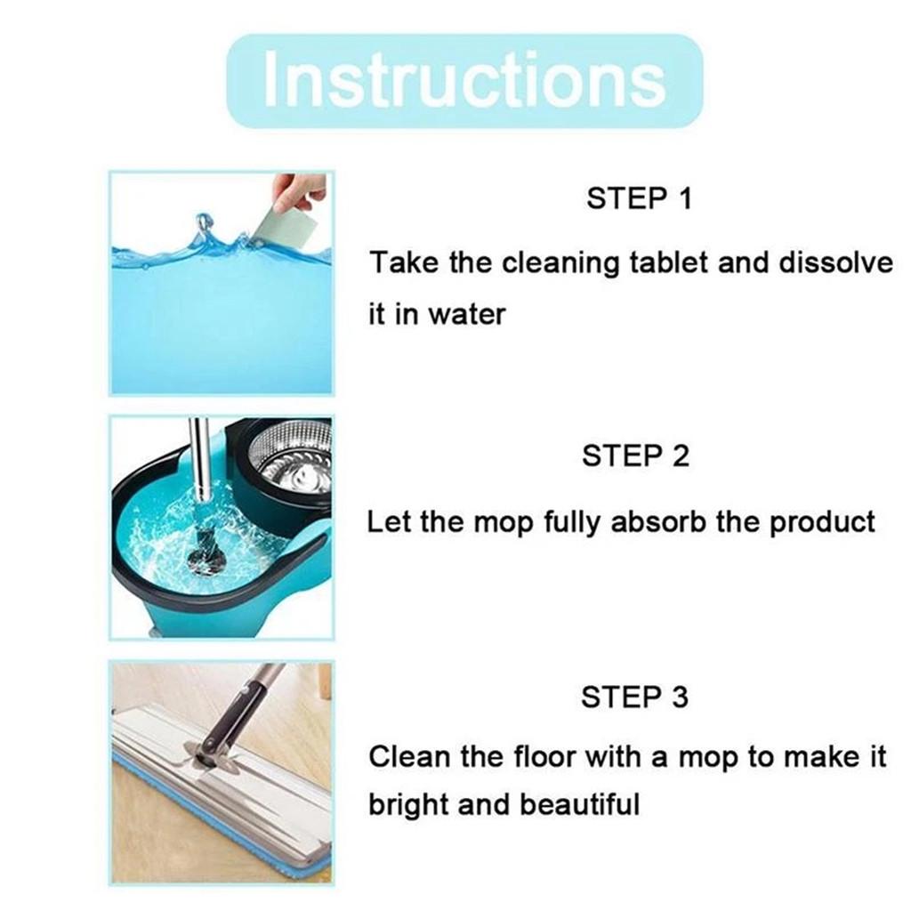 Floor Cleaning Tablets Tile Stains Remover Polished Floor for Home Cleaning