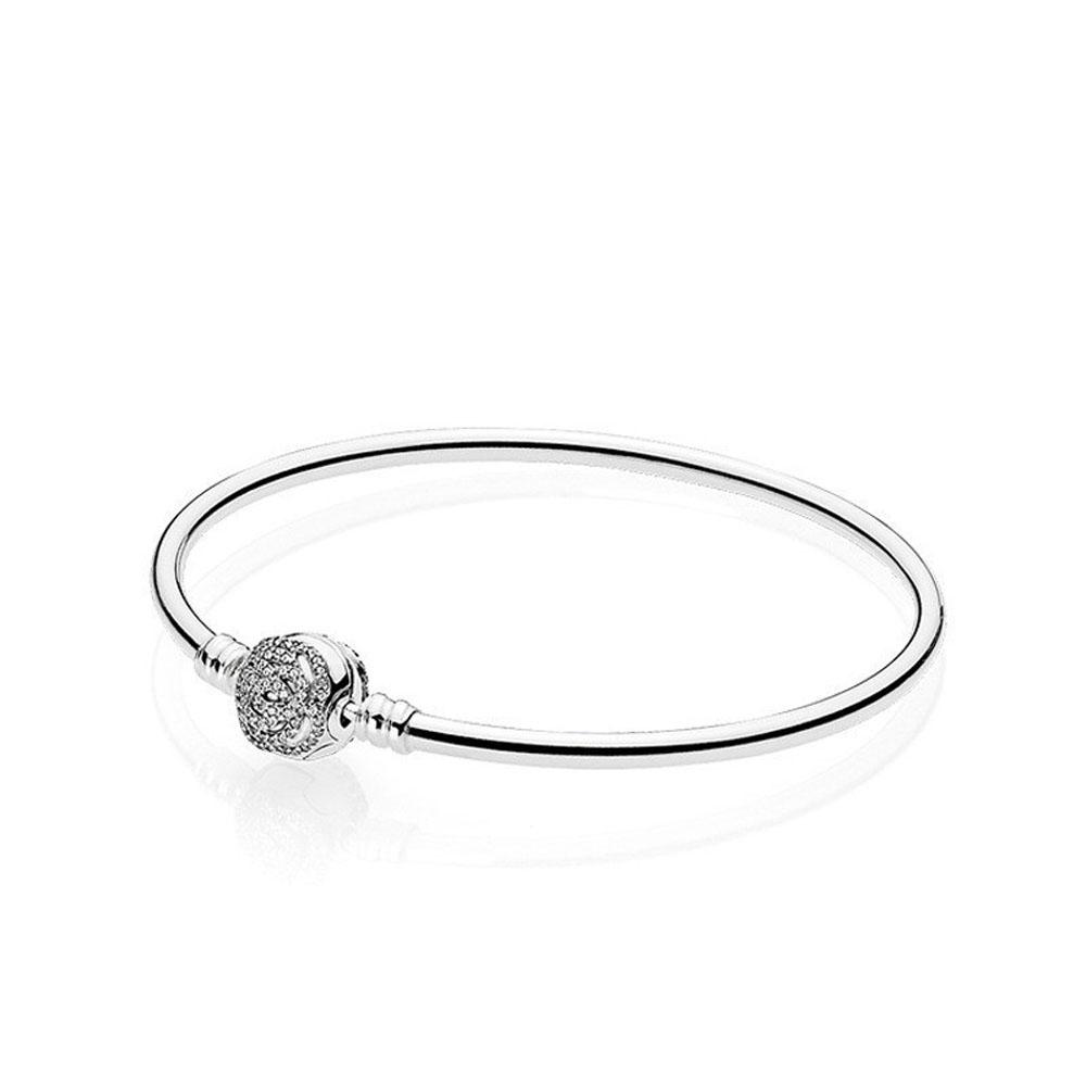 New 925 Silver Red Flower Heart Snake Chain Shiny Zircon Bracelet Fashion Jewelry