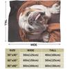 English Bulldog Dog Brown Couch Blanket for Kids Adults Women,Soft Fleece Throw Blanket Cozy Bed Blankets King Size for Couch Bed Travel Camping