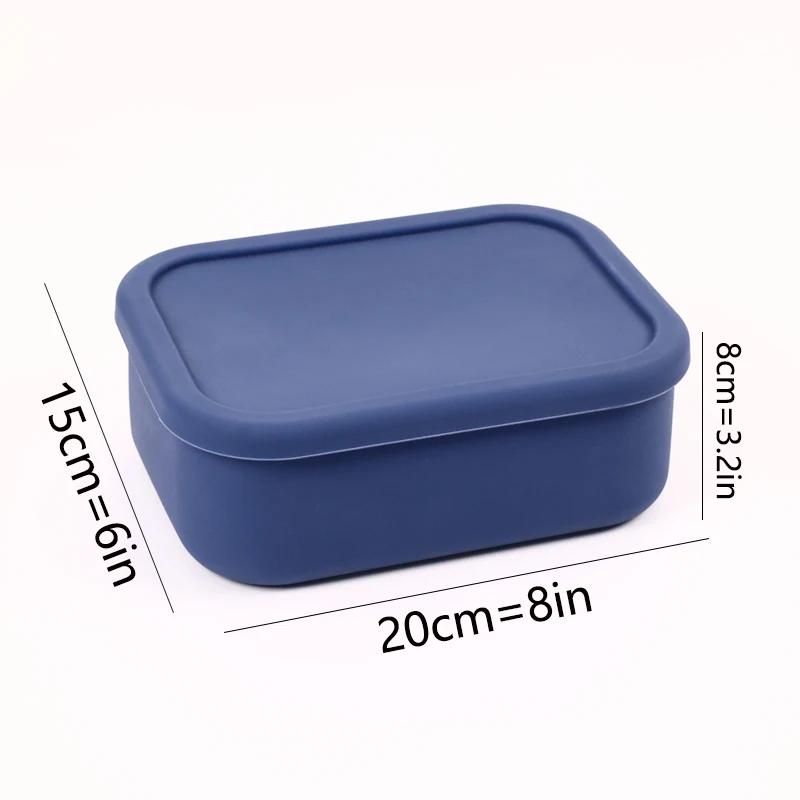 3Size Silicone Food Storage Containers Hard-Shell Silicone Bento Lunch Box Container with Lids Microwave Dishwasher Freezer Safe