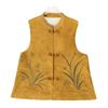 Chinese Style Embroidered Floral Vest for Women - Middle-Aged and Elderly Frog Button Stand Collar Sleeveless Jacket 2026 Style