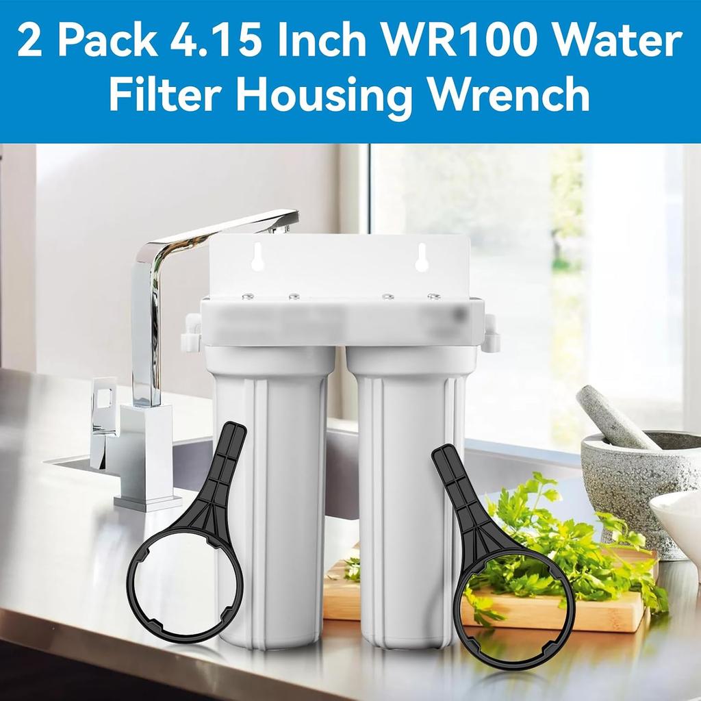 2 Pcs Water Filter Housing Wrench Works with 4" Filter Housing Compatible with W-ATTS WR-100 Water Filter Housing Wrench Fits for Water Pur