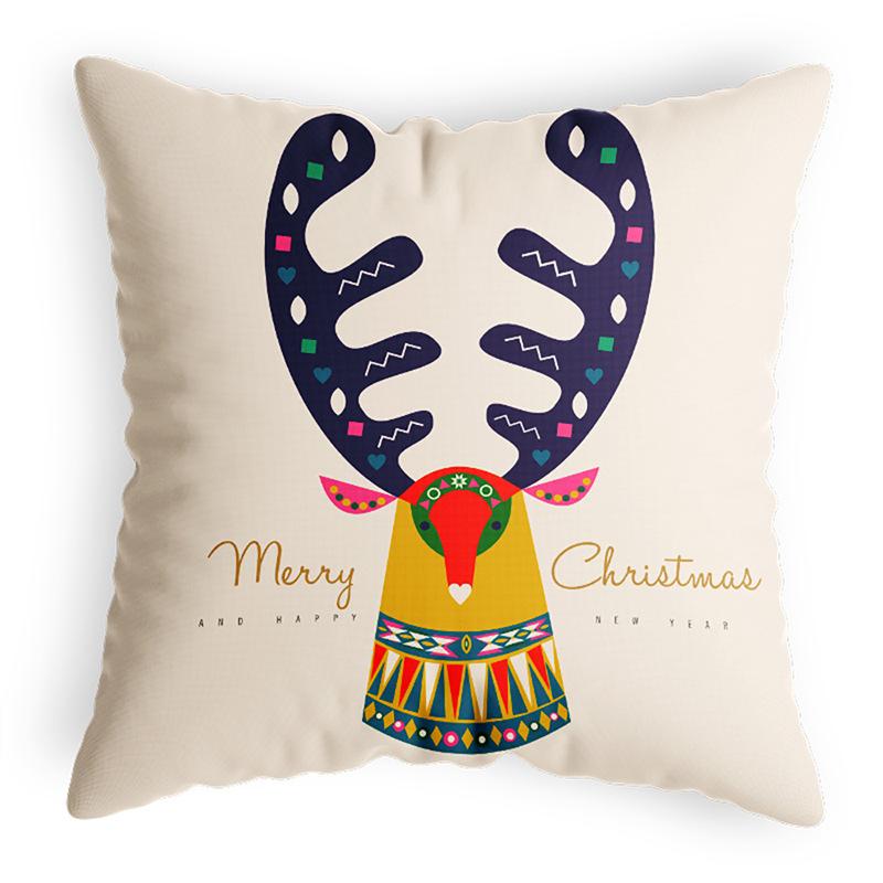 Printed Pillow Cover Cotton and Linen American Plush Holiday Cushion Cover Multi-color Multi-specification Cushion Cover Pillow Cover