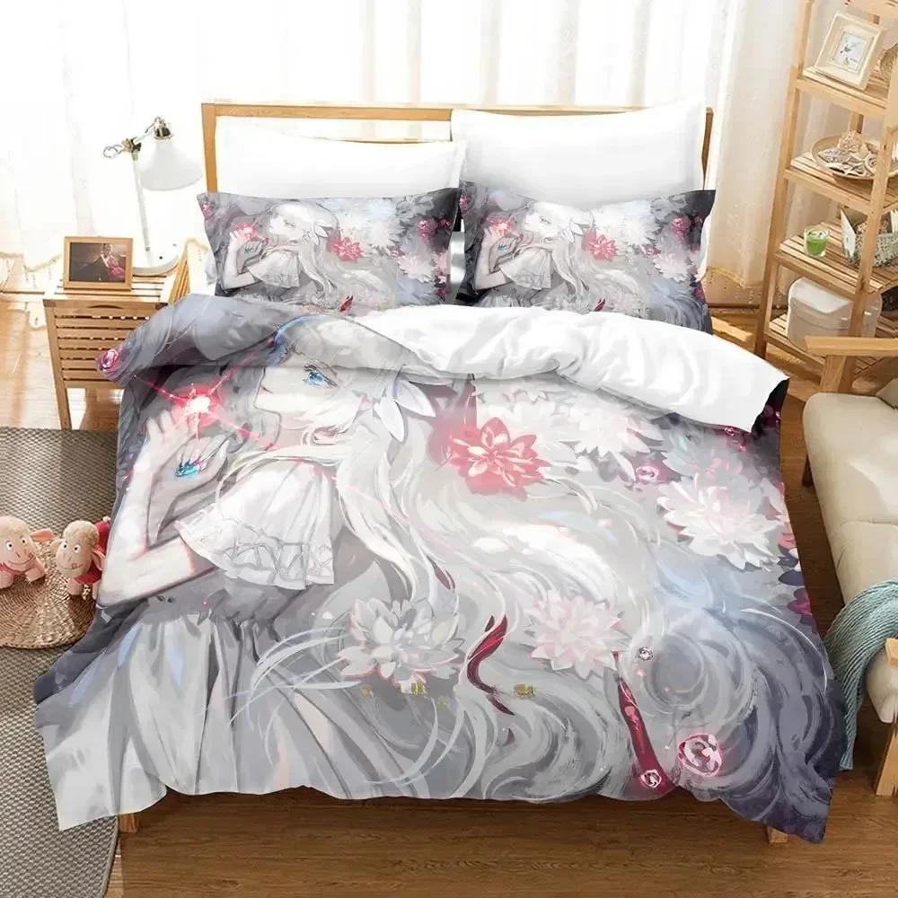 3D Print Game Ender Lilies Quietus Of The Knights Bedding Set Cartoon Anime Three-Piece Set Adult Kid Bedroom Duvet Cover Sets