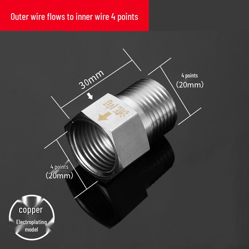 All-Copper Anti-Backflow One-Way Toilet Check Valve for Bathroom & Water Heater