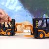 Kids Die-cast Forklift Truck Toy Inertial Drive Fork Truck Toy Realistic Construction Vehicle Educational Lifting Crane Model Toddlers