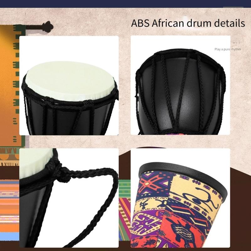 4Inch African Hand Drum Musical Instrument Children Drum Musical Toy Unique Pattern Small Drum Percussions Toy