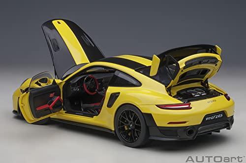 AUTOart 1/18 Scale Porsche 911 (991.2) GT2 RS Weissach Package Yellow/Carbon Black Finished Model 78172