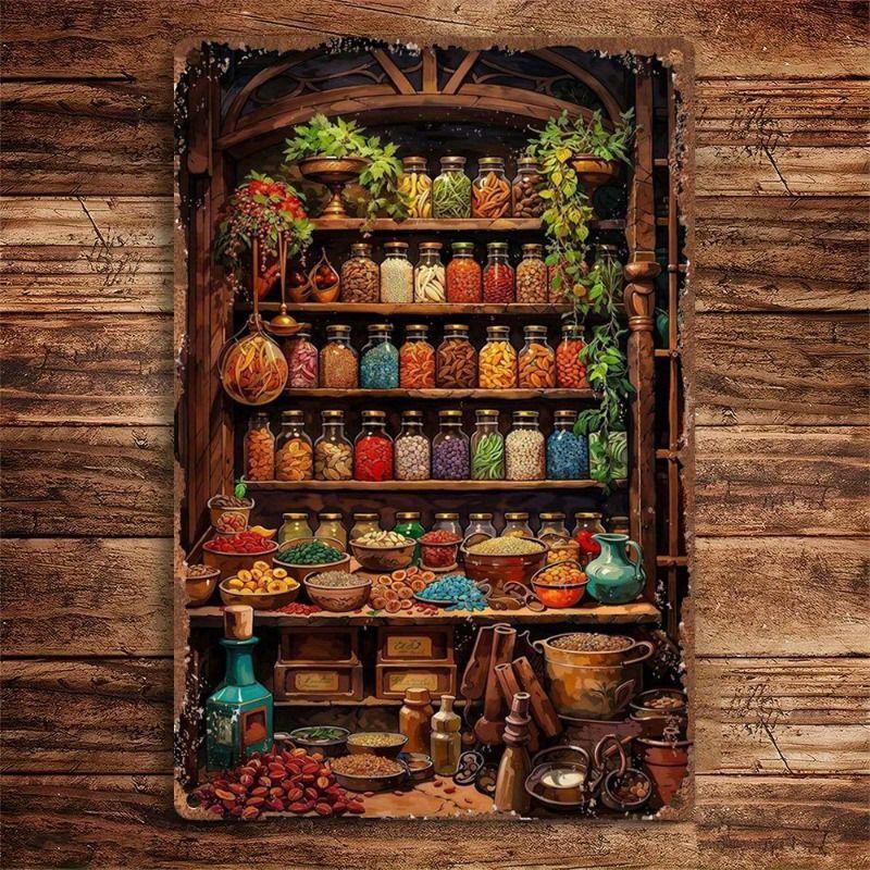 Retro Metal Tin Sign Spices Kitchen Bar Cafe Restaurant Wall Art Decor