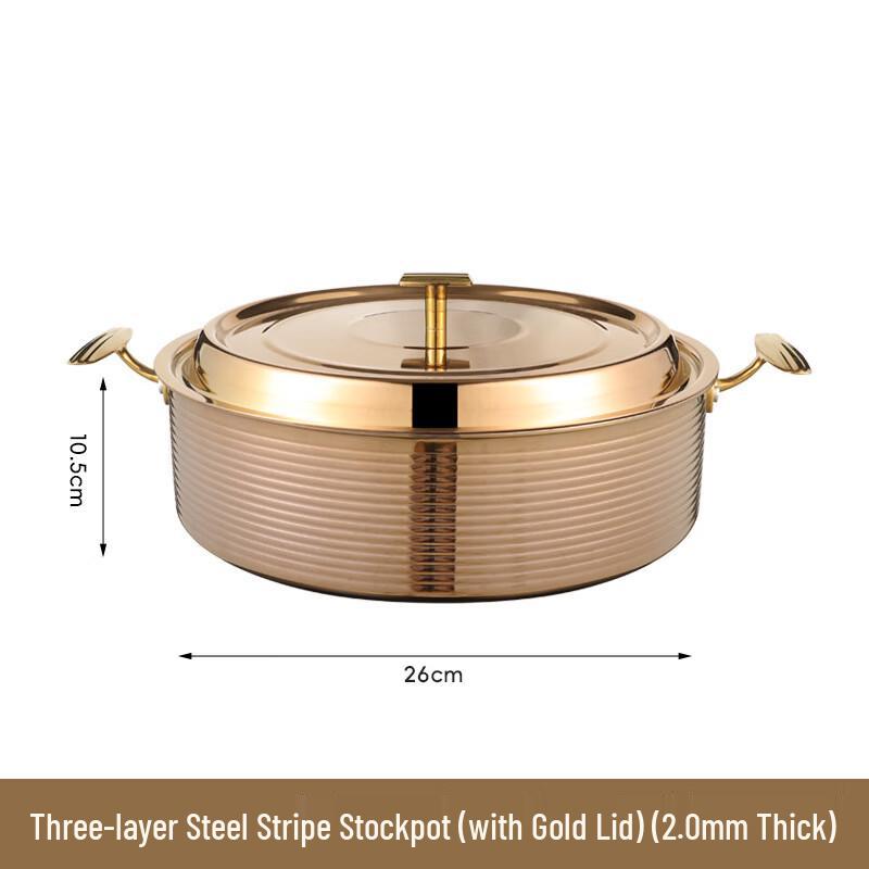 ZISIZ Hammered 304 Stainless Steel Two-Flavor Hot Pot