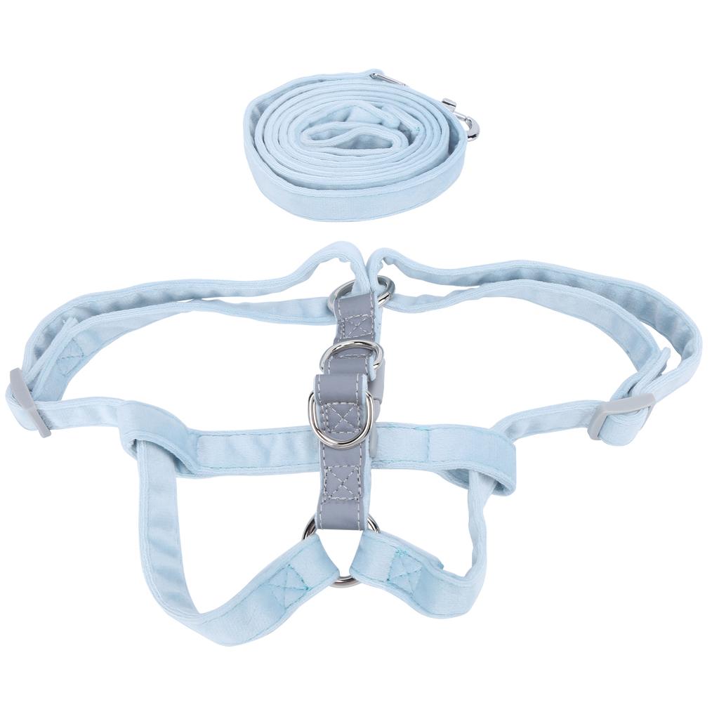 Dog Safety Belt Reflective Adjustable Breathable Dog Outdoor Walking Strap for Small Medium Large DogsLight Blue S