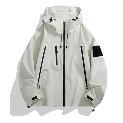 Outdoor Jacket Men Windproof Waterproof Mountain System Rushing Jacket Workwear Hooded Jacket Couple Fishing Mountaineering Clothing