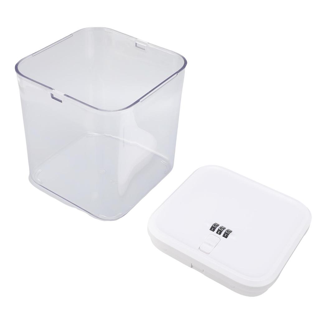 Medication Lock Box with Code Lockable Storage Box for Fridge Snacks Food Phone Lock Box for Home Dorms Office Clear