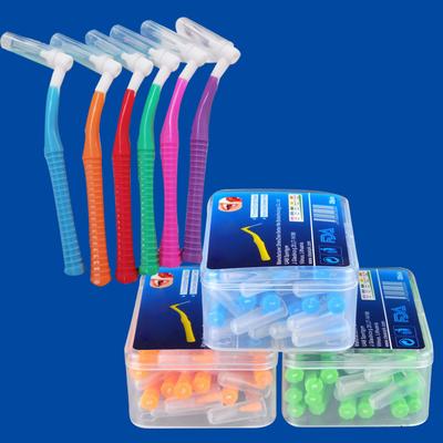 20Pcs L Shape Push Pull Interdental Brush Orthodontic Toothpick Teeth Whitening Toothbrush Oral Care Hygiene