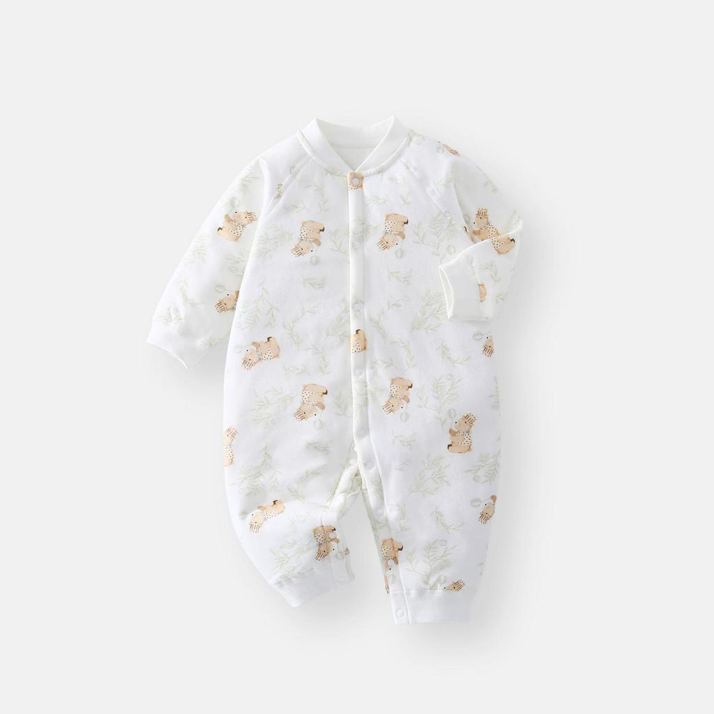 Baby Padded Romper: Warm, Boneless, Thickened Cotton, Double-Breasted, Perfect for Autumn and Winter - 40g Children's Crawling Suit