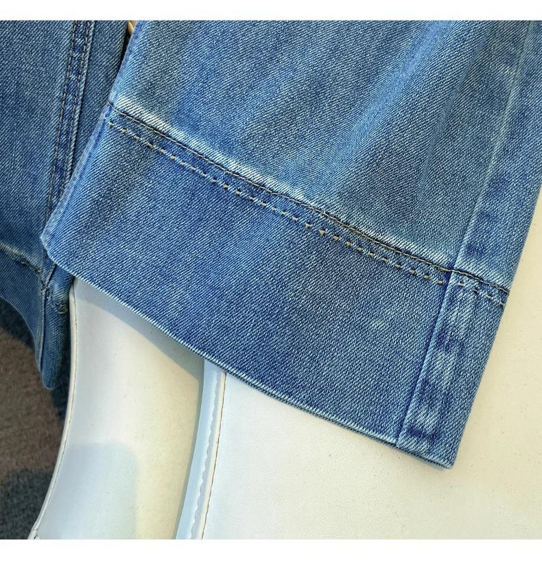 Women's Retro Wide Leg Jeans: Spring & Autumn 2025 Petite Draping Nine-Point Loose Straight Leg Pants