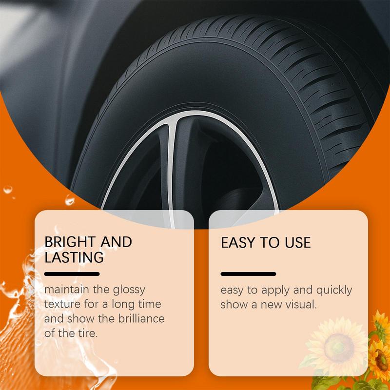 Tire Cleaner And Shine High-Gloss Tire Wax Cleaner Shine Long-Lasting Quick Versatile Protective Car Detailing Supply For